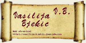 Vasilija Bjekić vizit kartica
